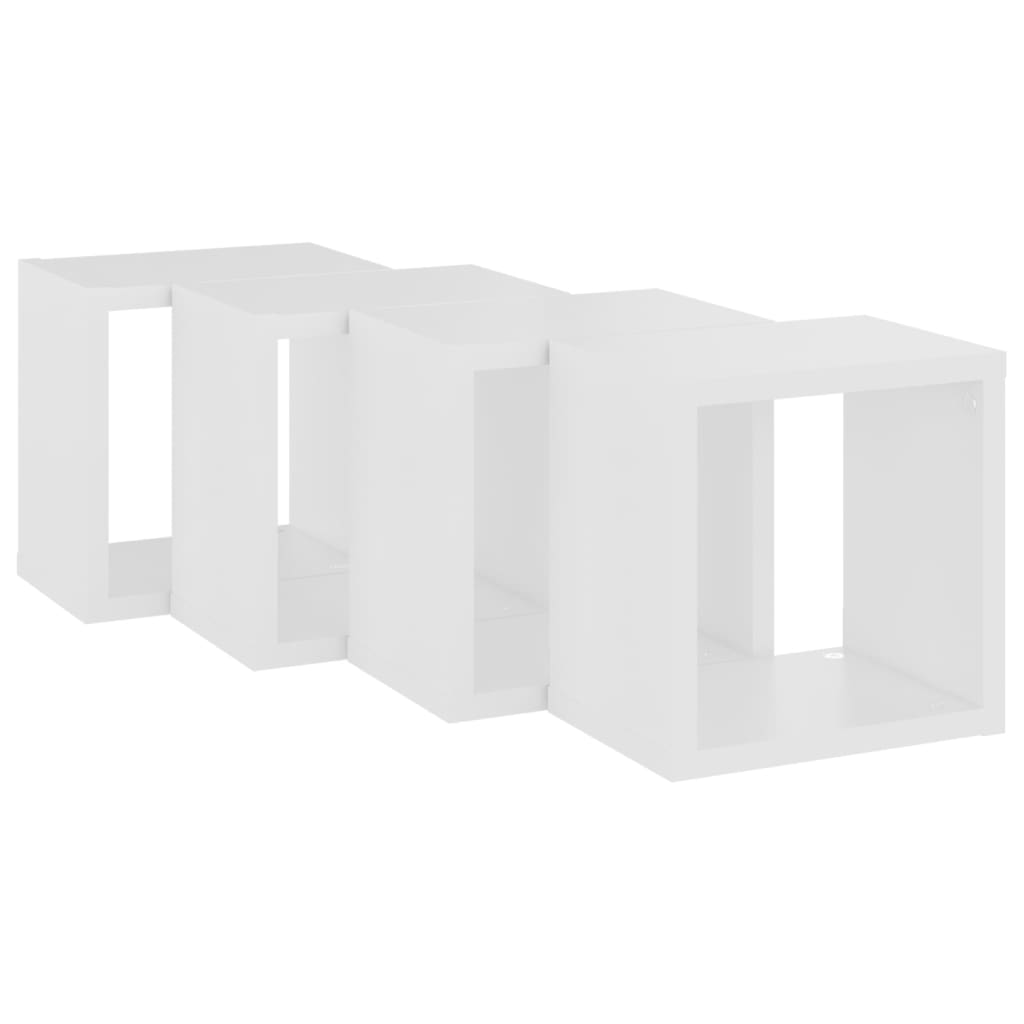 vidaXL Prateleiras de parede em forma de cubo 4 pcs 22x15x22 cm branco