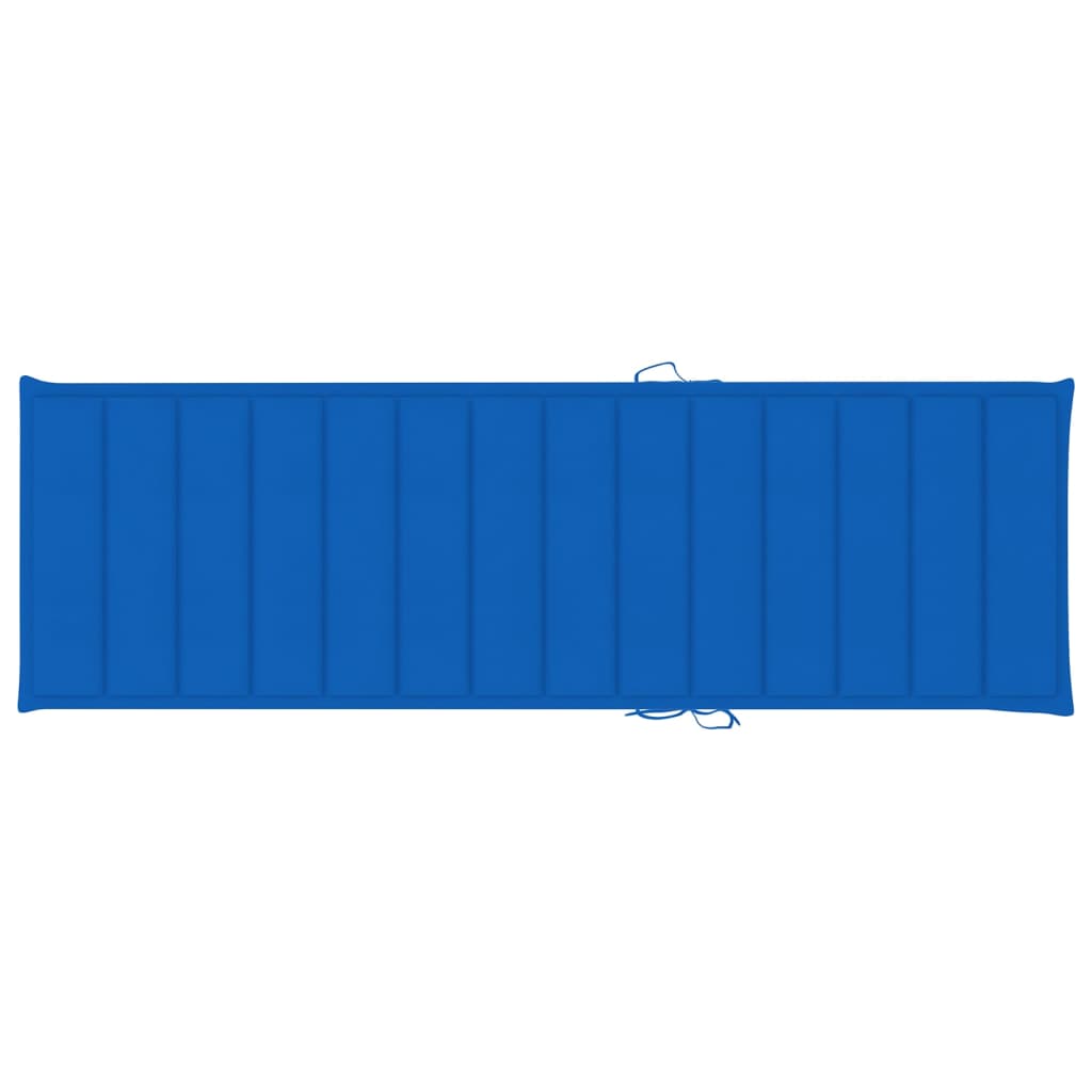 vidaXL Espreguiçadeira com almofadão azul real pinho impregnado