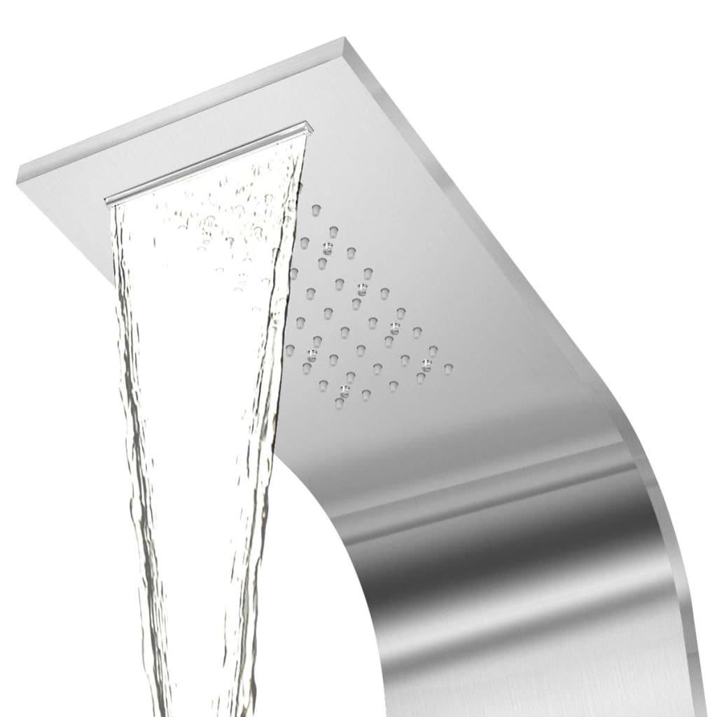 vidaXL Sistema de coluna de duche curvo em aço inoxidável