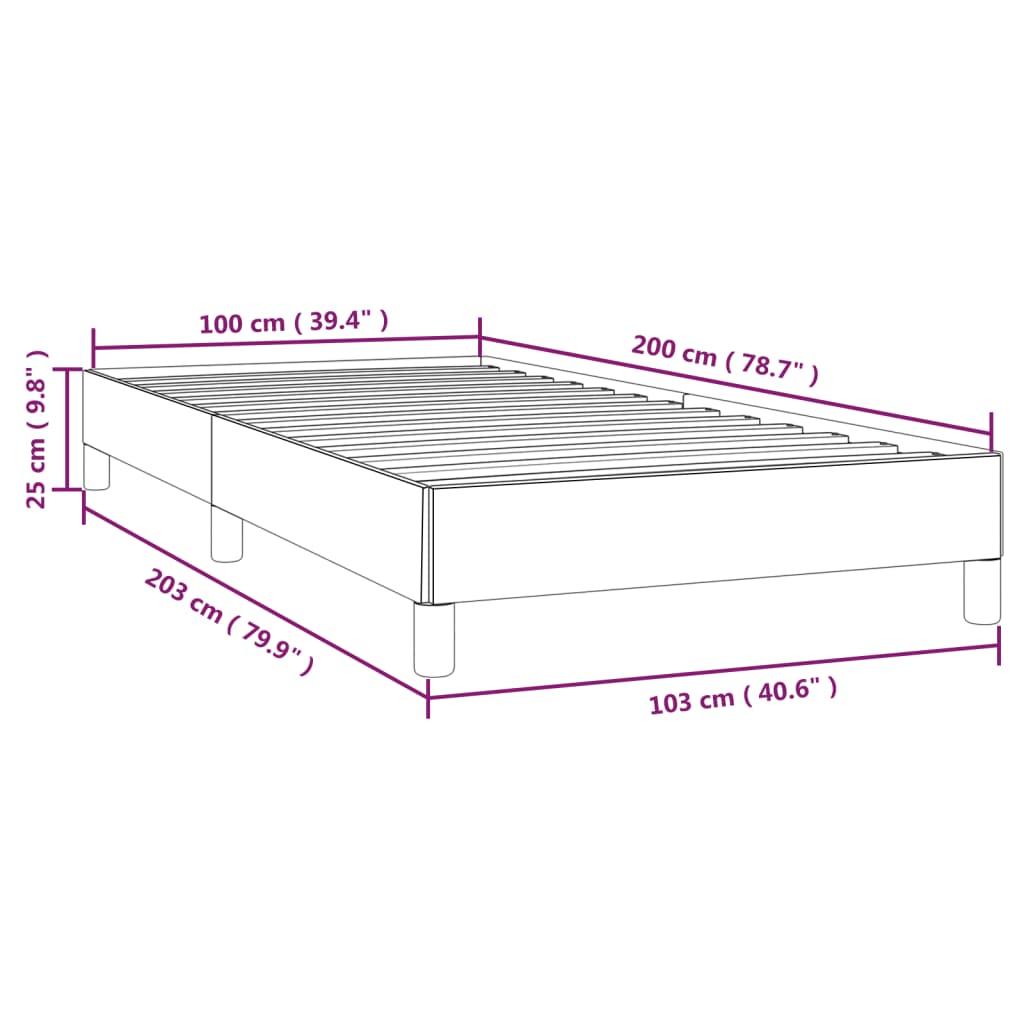 vidaXL Estrutura de cama 100x200 cm tecido cinza-claro