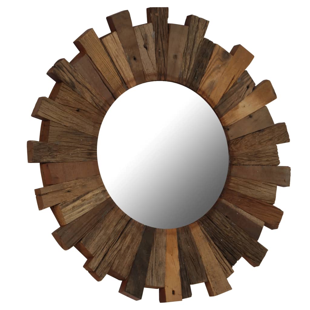vidaXL Espelho de parede em madeira recuperada maciça 70 cm