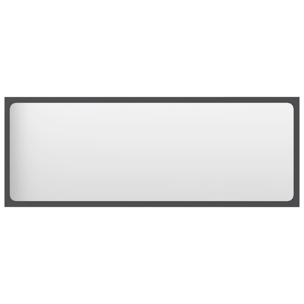 vidaXL Espelho de casa de banho 100x1,5x37 cm contraplacado cinzento