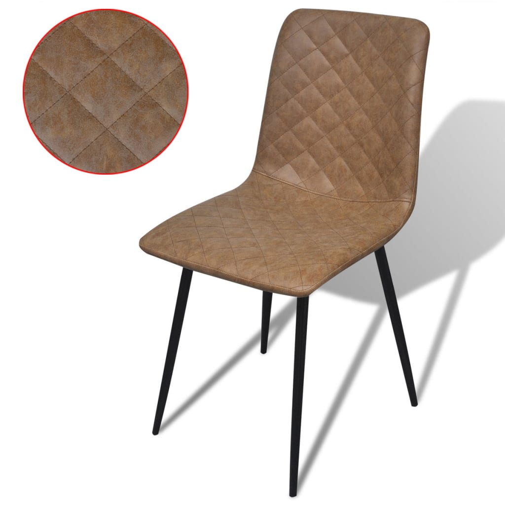 vidaXL Cadeiras de jantar 4 pcs couro artificial castanho