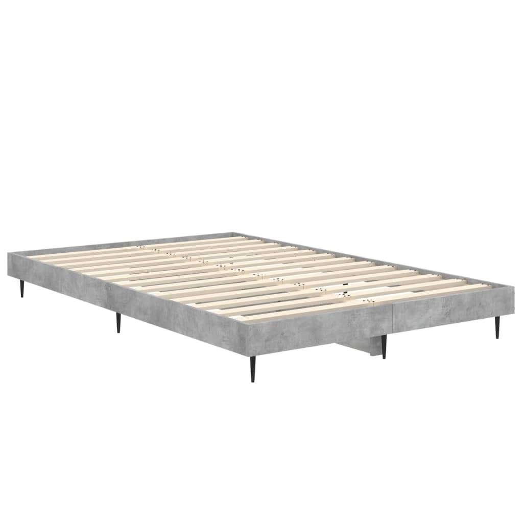vidaXL Estrutura de cama 120x190 cm derivados de madeira cinza cimento
