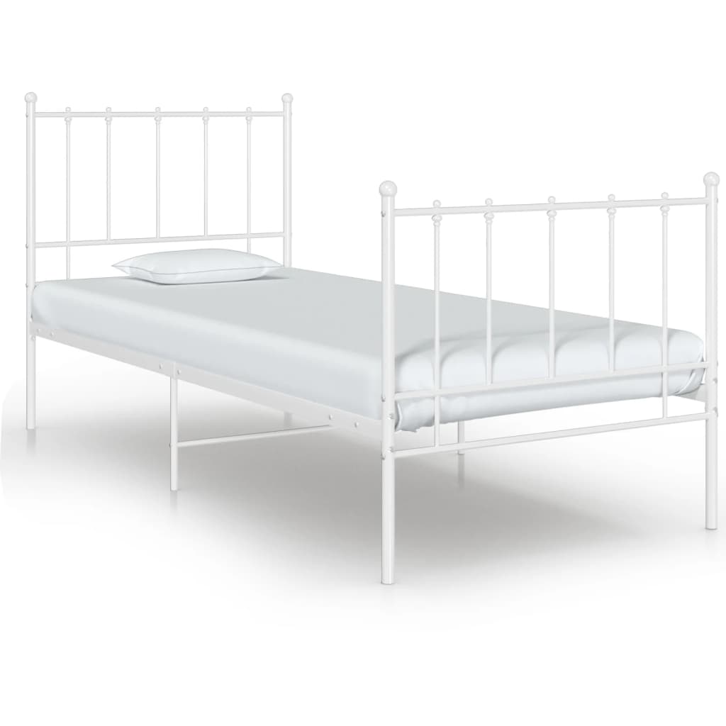 vidaXL Estrutura de cama 90x200 cm metal branco