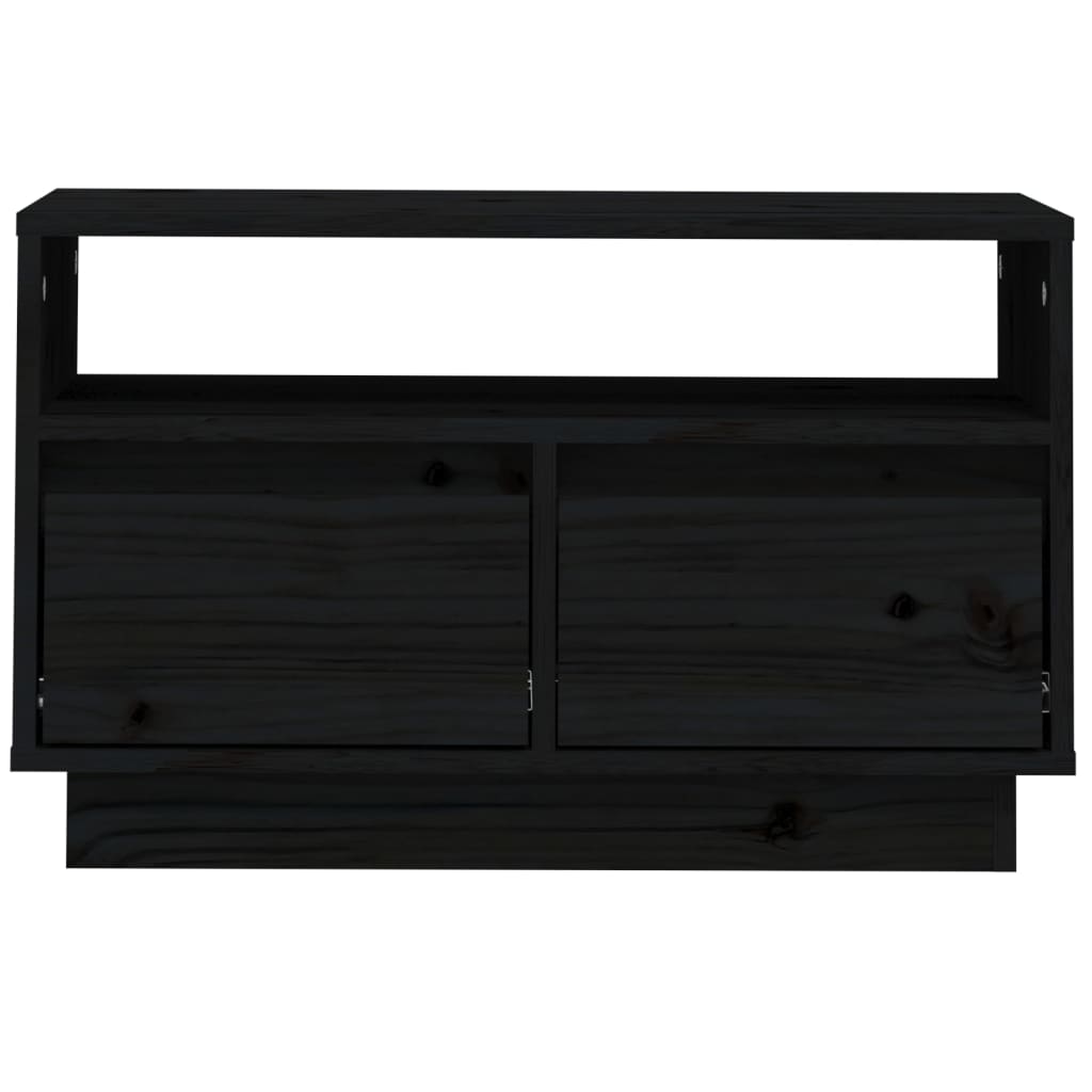 vidaXL Móvel de TV 60x35x37 cm madeira de pinho maciça preto