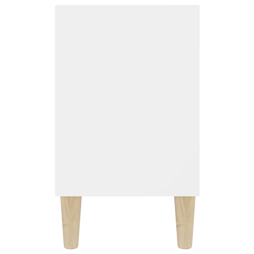 vidaXL Móvel de TV pernas de madeira maciça 103,5x30x50 cm branco