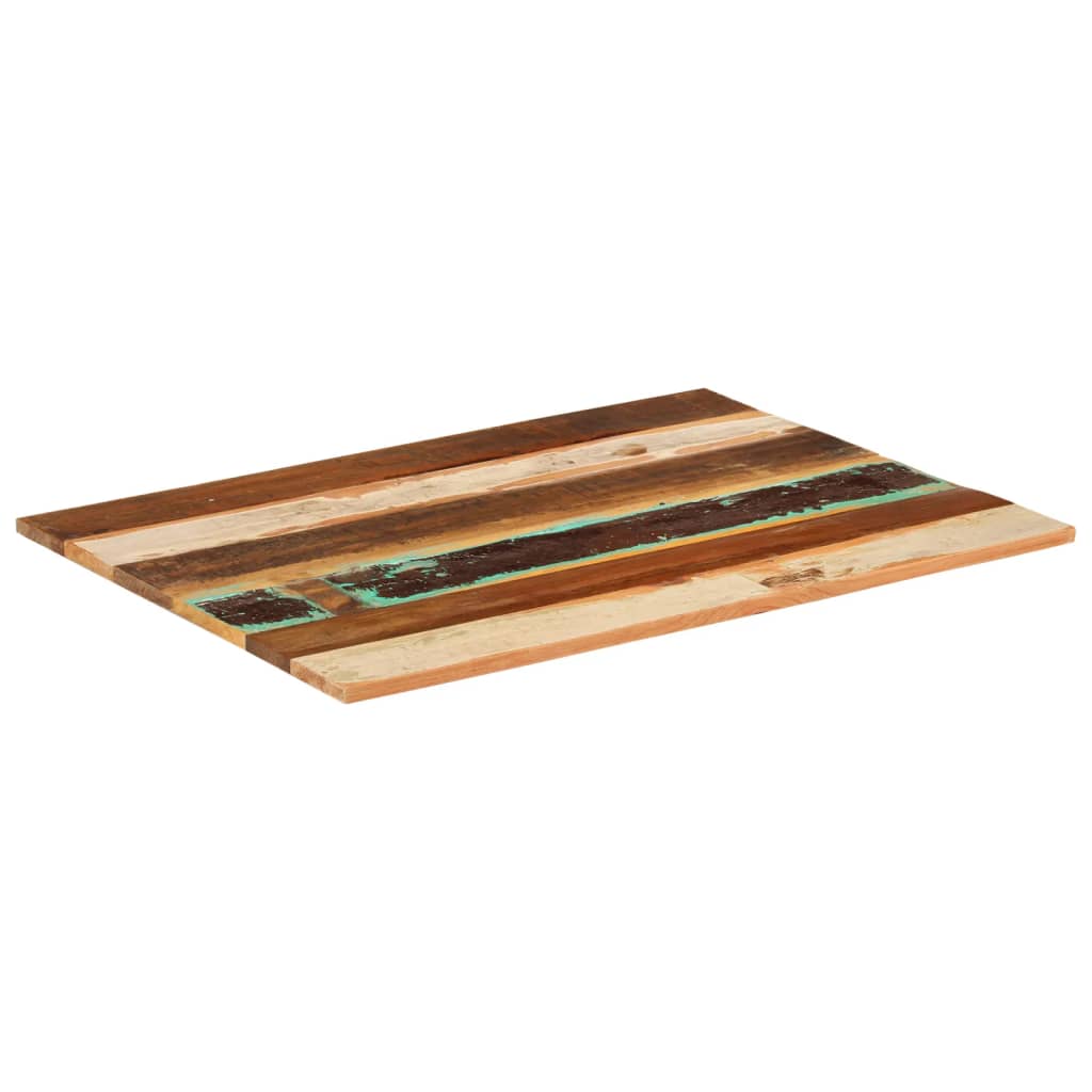 vidaXL Tampo de mesa 80x60x(1,5-1,6) cm madeira recuperada maciça
