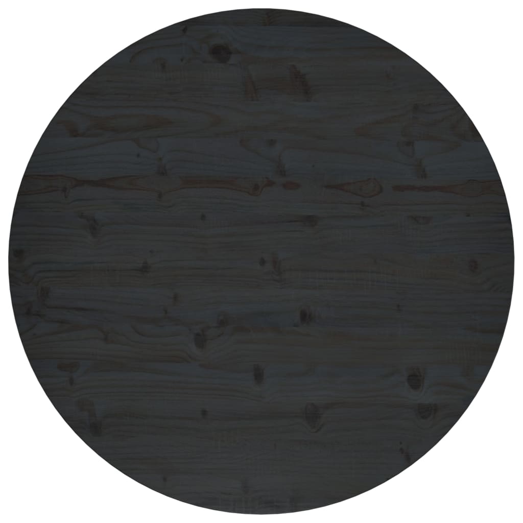 vidaXL Tampo de mesa pinho maciço Ø90x2,5 cm preto