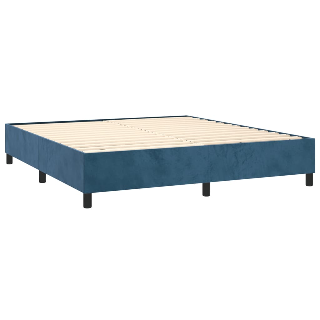 vidaXL Estrutura de cama 160x200 cm veludo azul-escuro