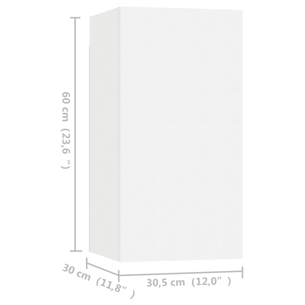 vidaXL Móveis de TV 4 pcs 30,5x30x60 cm contraplacado branco