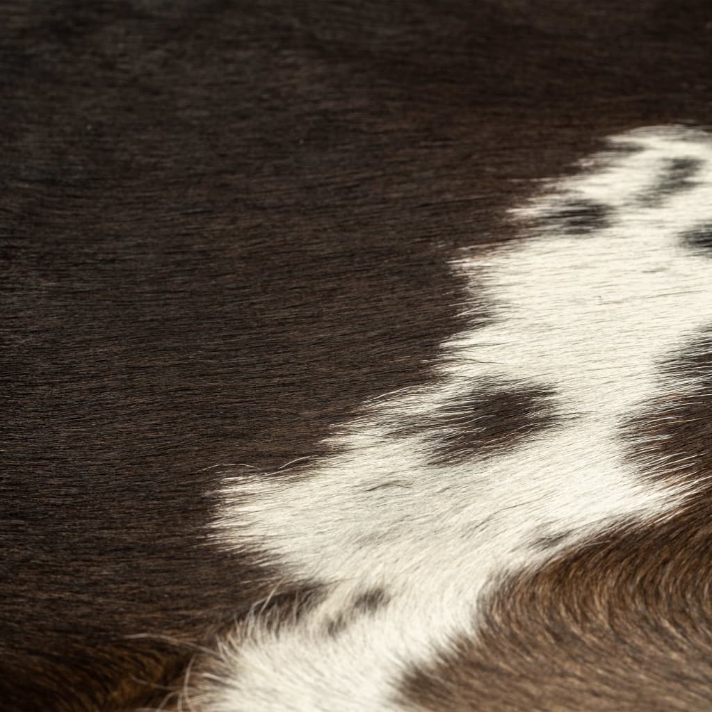 vidaXL Tapete em couro de vaca genuíno 180x220 cm preto