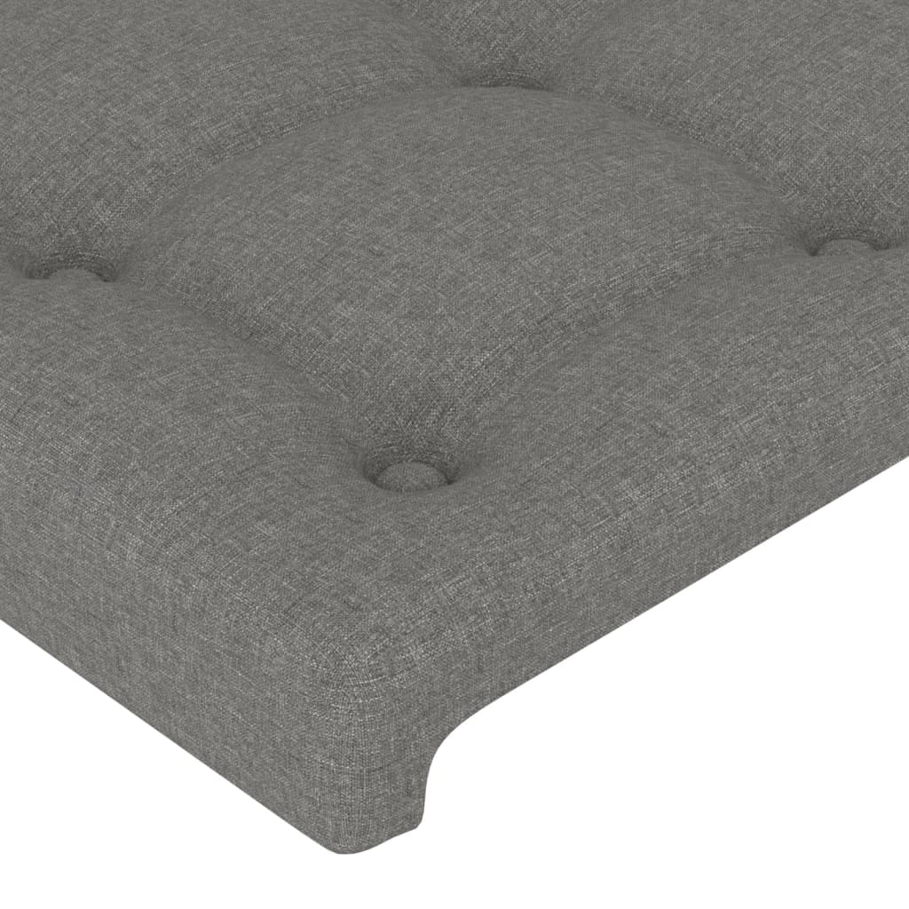 vidaXL Cabeceira de cama c/ abas tecido 103x16x78/88cm cinzento-escuro