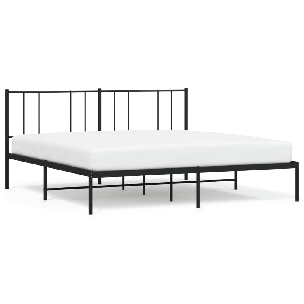 vidaXL Estrutura de cama com cabeceira 200x200 cm metal preto