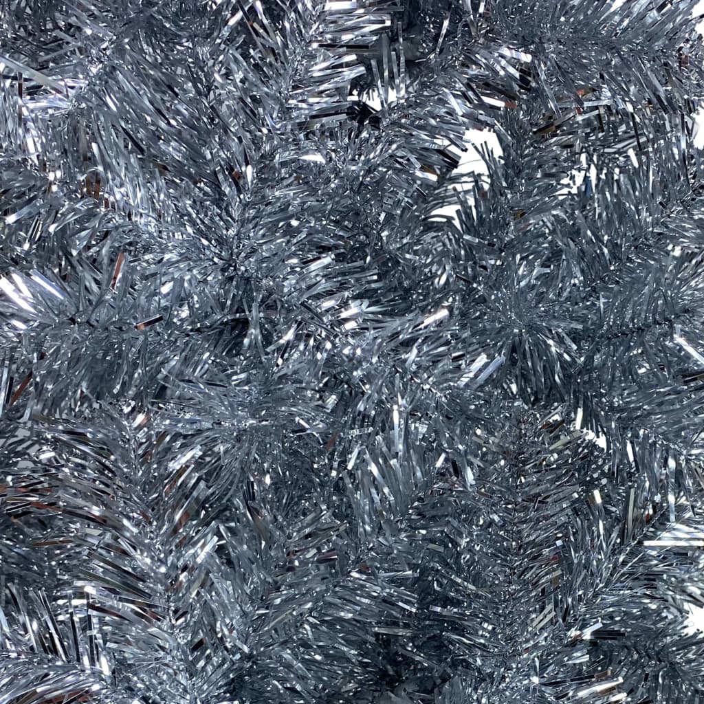 vidaXL Árvore de Natal pré-iluminada fina com bolas 180 cm prateado
