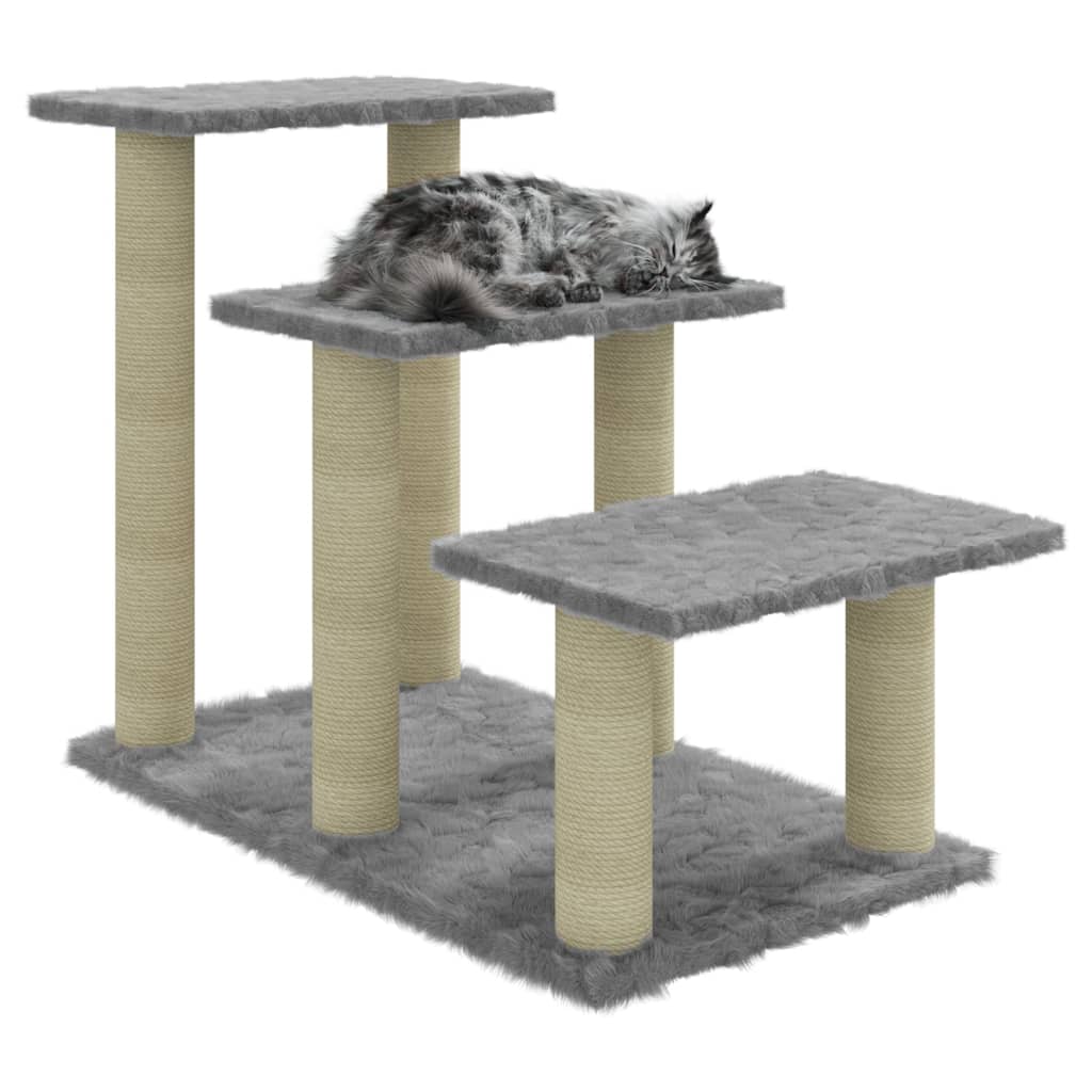 vidaXL Árvore gatos c/ postes arranhadores sisal 50,5 cm cinza-claro