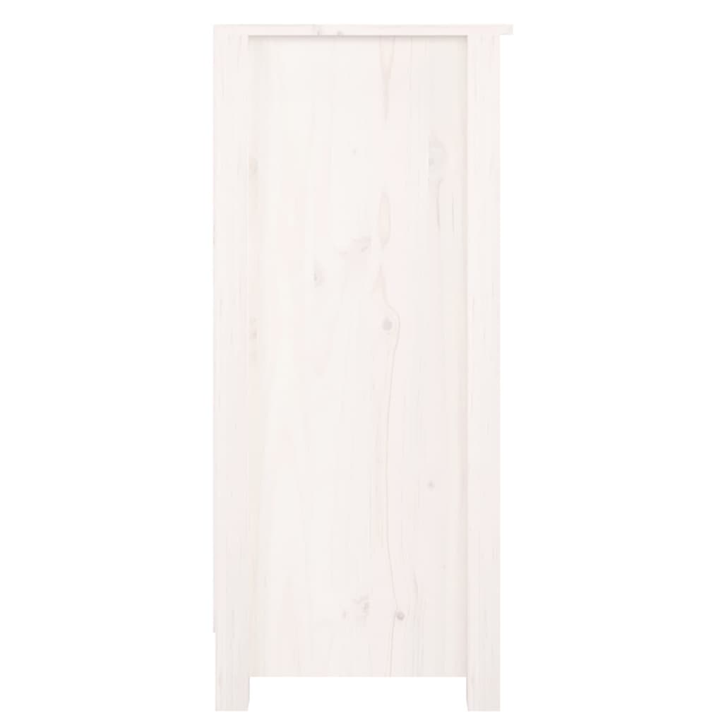 vidaXL Aparador 70x35x80 cm madeira de pinho maciça branco