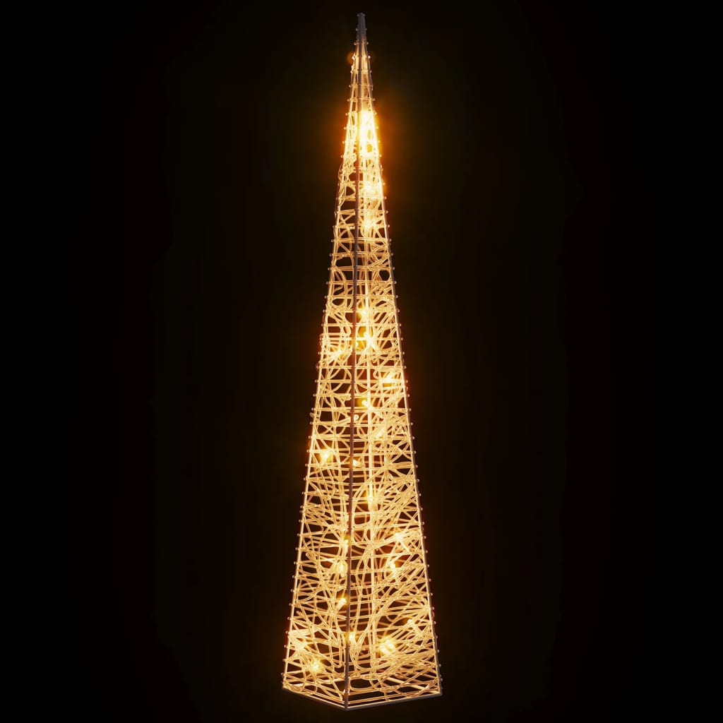vidaXL Cone iluminação Natal 30 luzes LED 60 cm acrílico branco quente