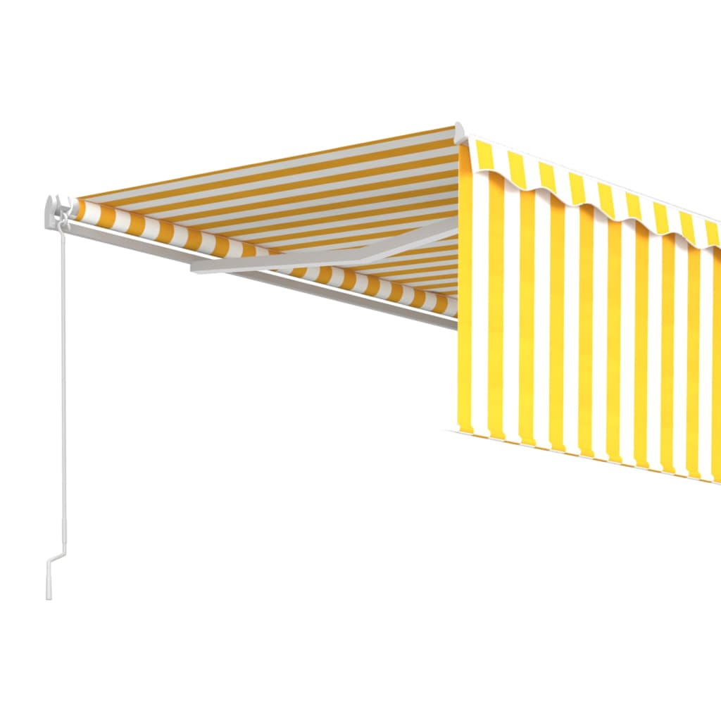 vidaXL Toldo retrátil manual com estore 4x3 m amarelo e branco