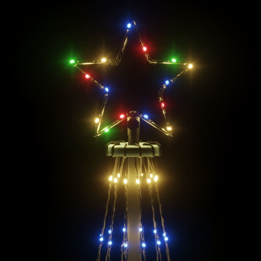 vidaXL Árvore de Natal com espigão 732 luzes LED 500 cm colorido