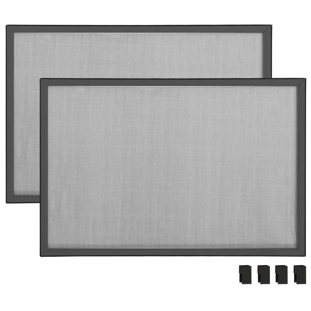 vidaXL Tela anti-insetos extensível p/ janelas (75-143)x50cm antracite