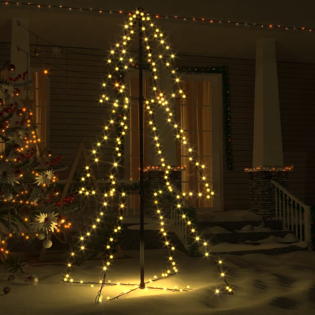 vidaXL Árvore de Natal em cone 200 LEDs 98x150 cm interior e exterior