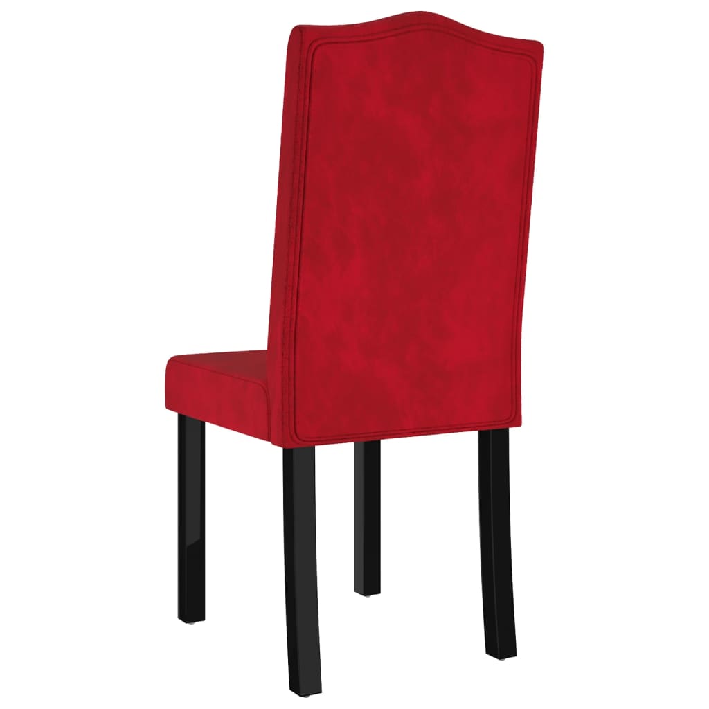 vidaXL Cadeiras de jantar 4 pcs veludo vermelho tinto