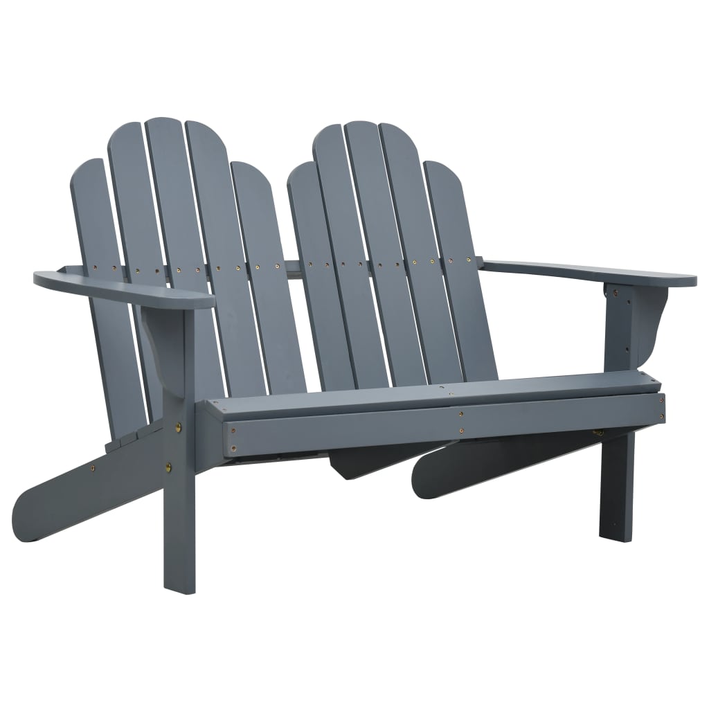 vidaXL Cadeira Adirondack dupla madeira cinzento