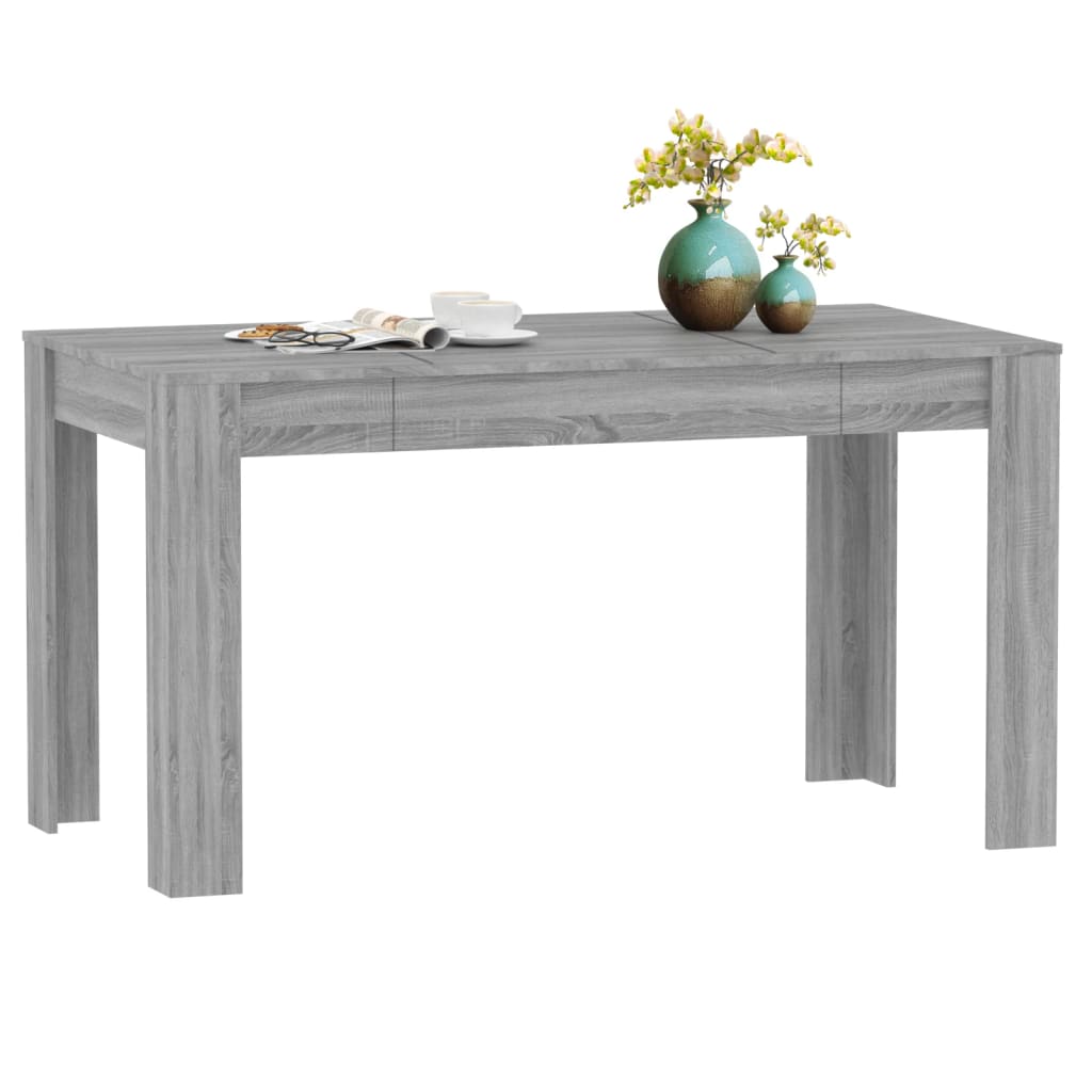 vidaXL Mesa de jantar 140x74,5x76 cm derivados madeira cinzento sonoma
