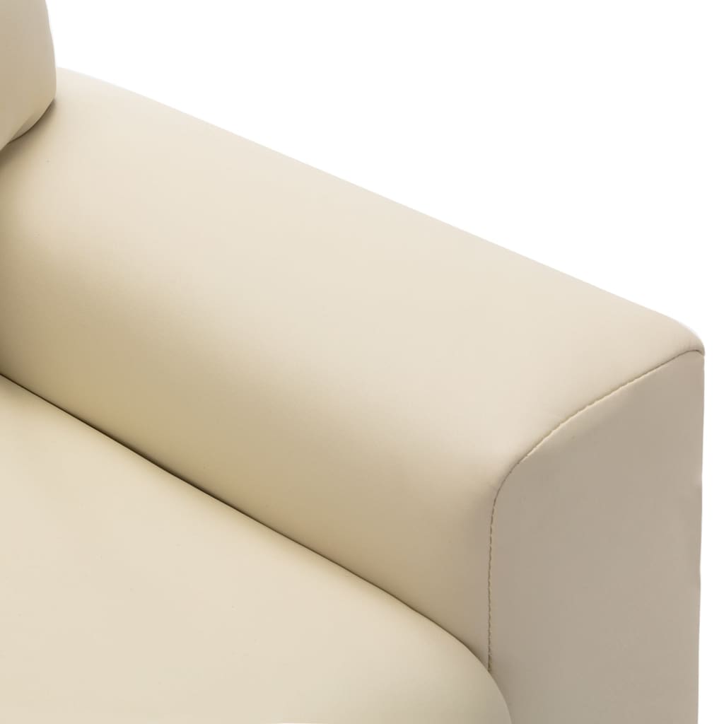 vidaXL Poltrona reclinável infantil couro artificial branco nata
