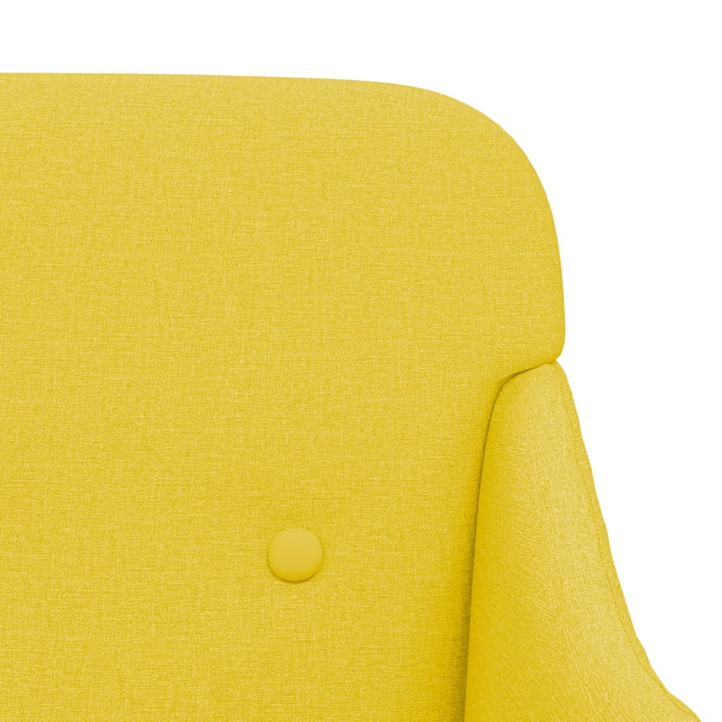 vidaXL Banco 110x76x80 cm tecido amarelo-claro
