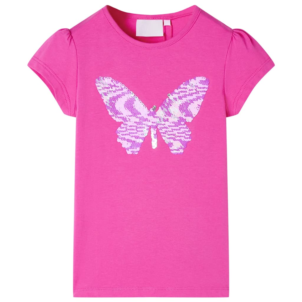 T-shirt de manga curta para criança rosa-escuro 92