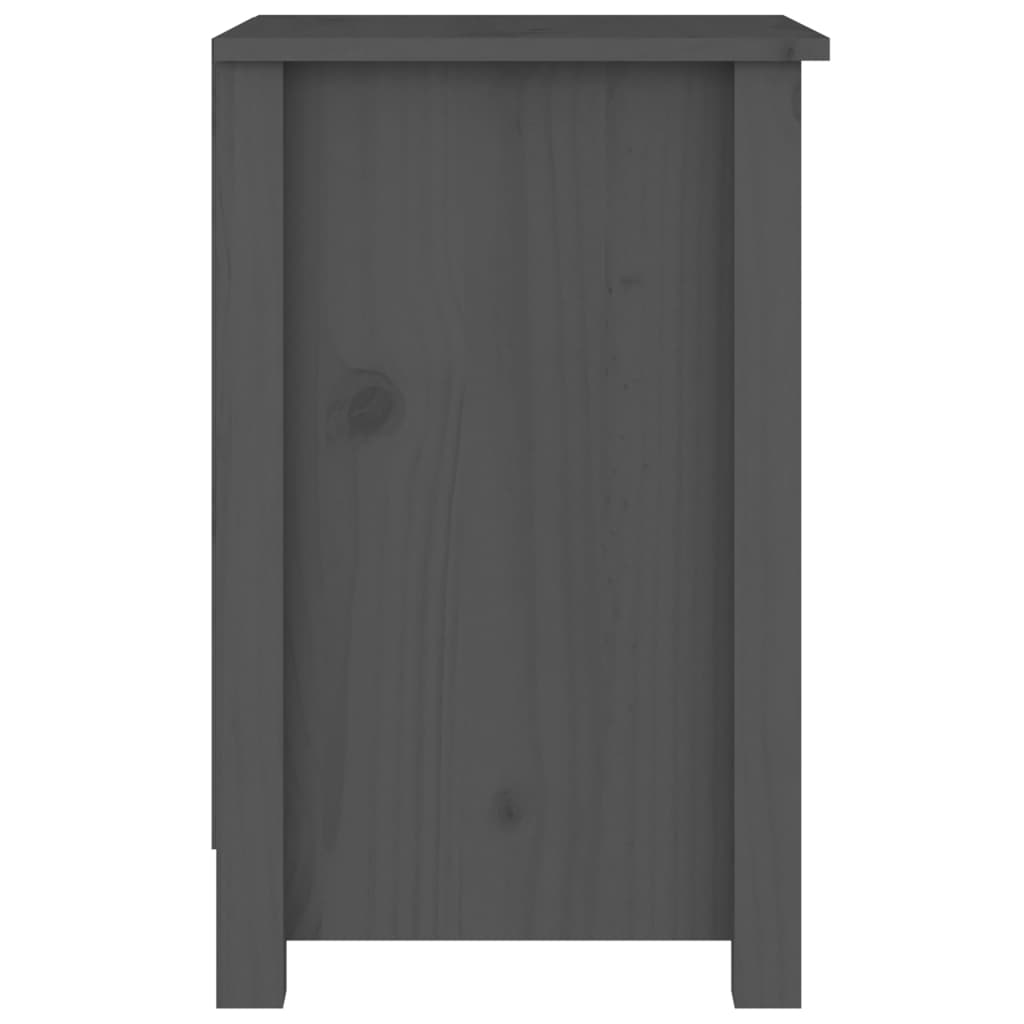 vidaXL Mesa de cabeceira 40x35x55 cm madeira de pinho maciça cinzento