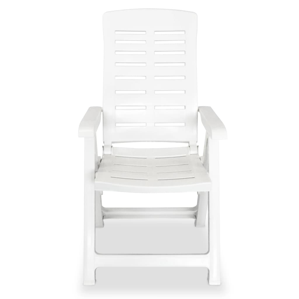 vidaXL Cadeiras de jardim reclináveis 6 pcs plástico branco