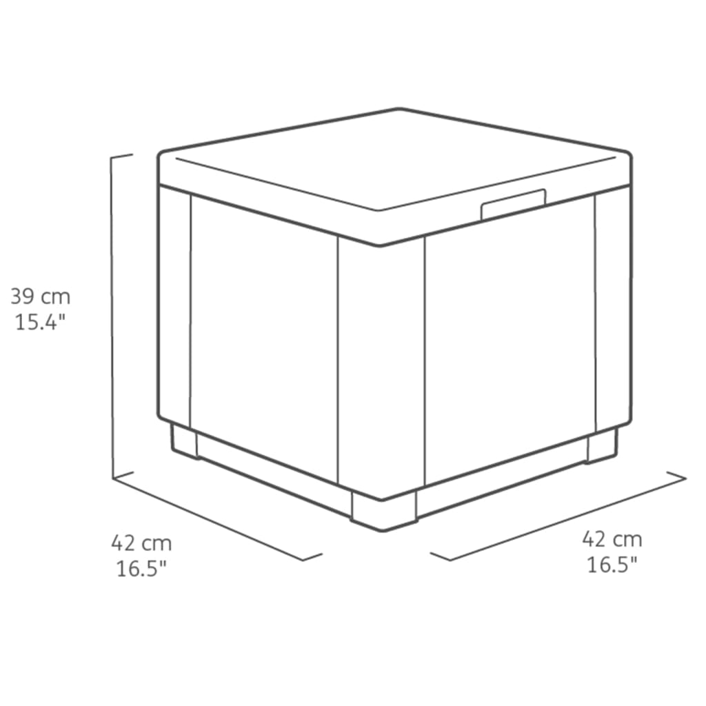 Keter Pufe de arrumação em forma de cubo cor cappuccino 228749