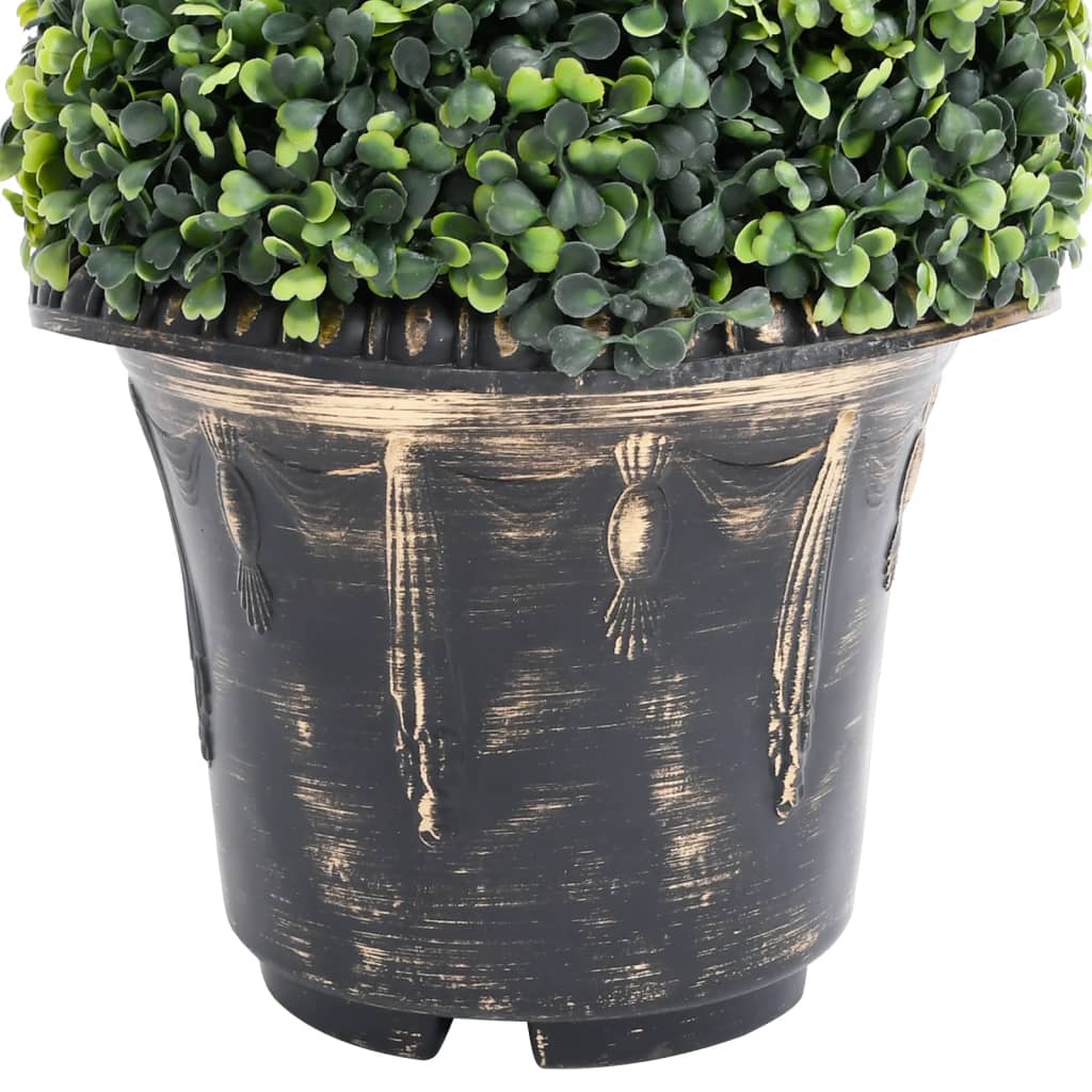 vidaXL Planta artificial buxo em espiral com vaso 100 cm verde