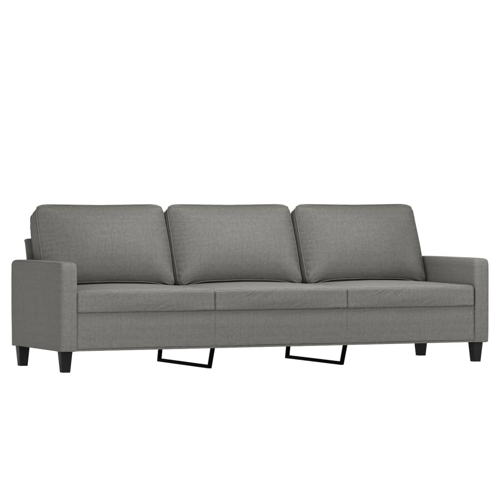 vidaXL 4 pcs conjunto de sofás com almofadões tecido cinzento-escuro