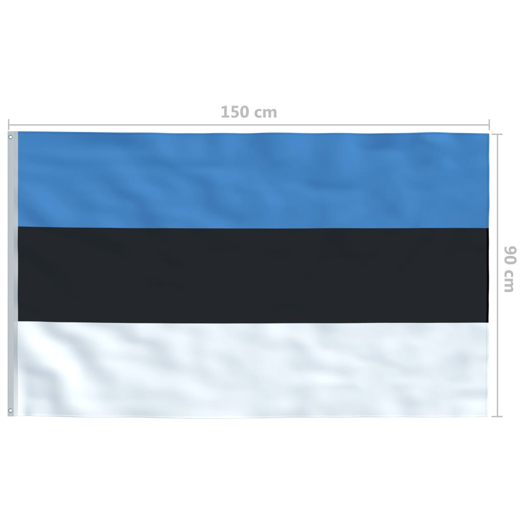 vidaXL Bandeira da Estónia com mastro de alumínio 6 m