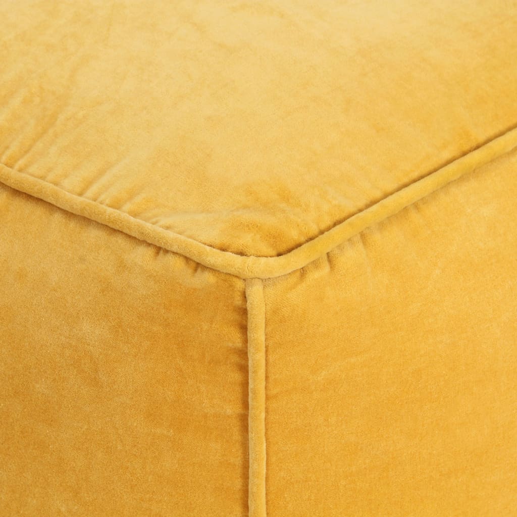 vidaXL Pufe em veludo de algodão 40x40x40 cm amarelo