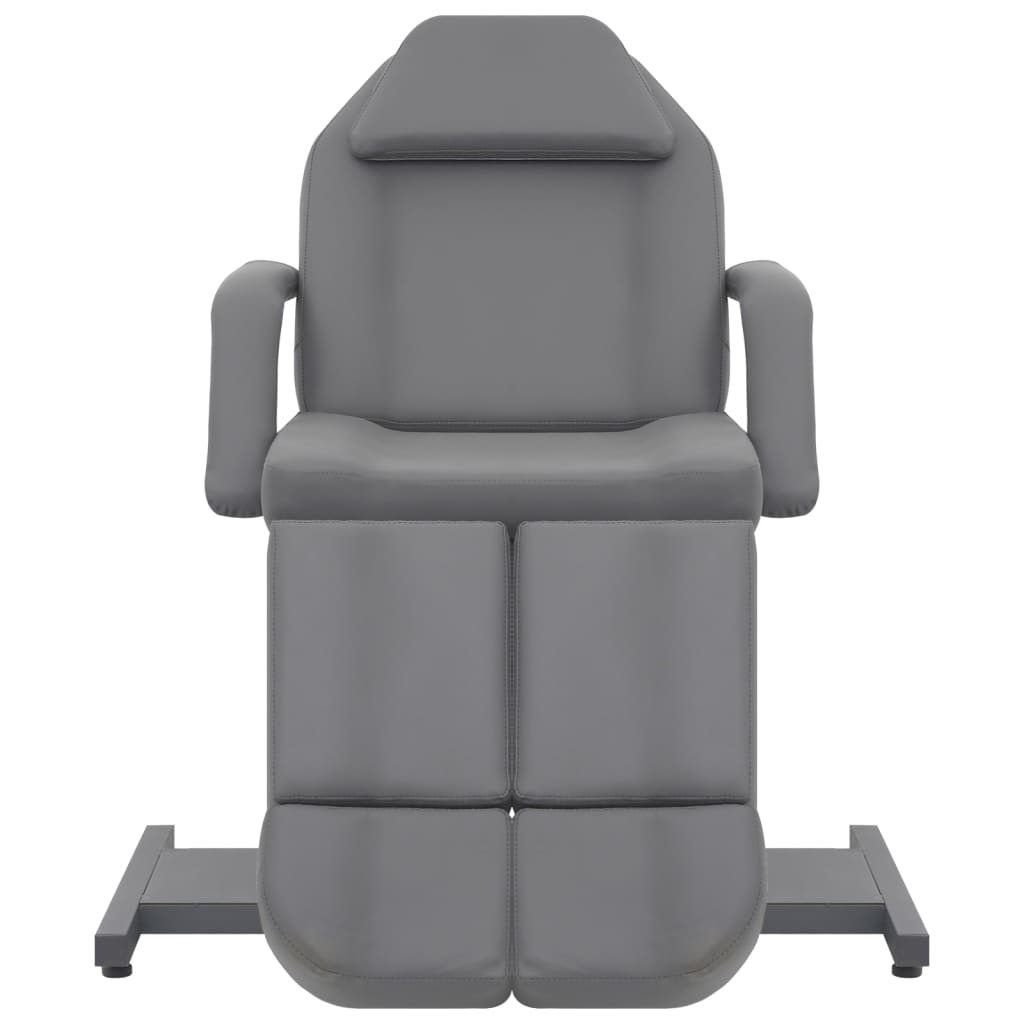 vidaXL Cadeira de esteticista couro artificial 180x62x78 cm cinzento