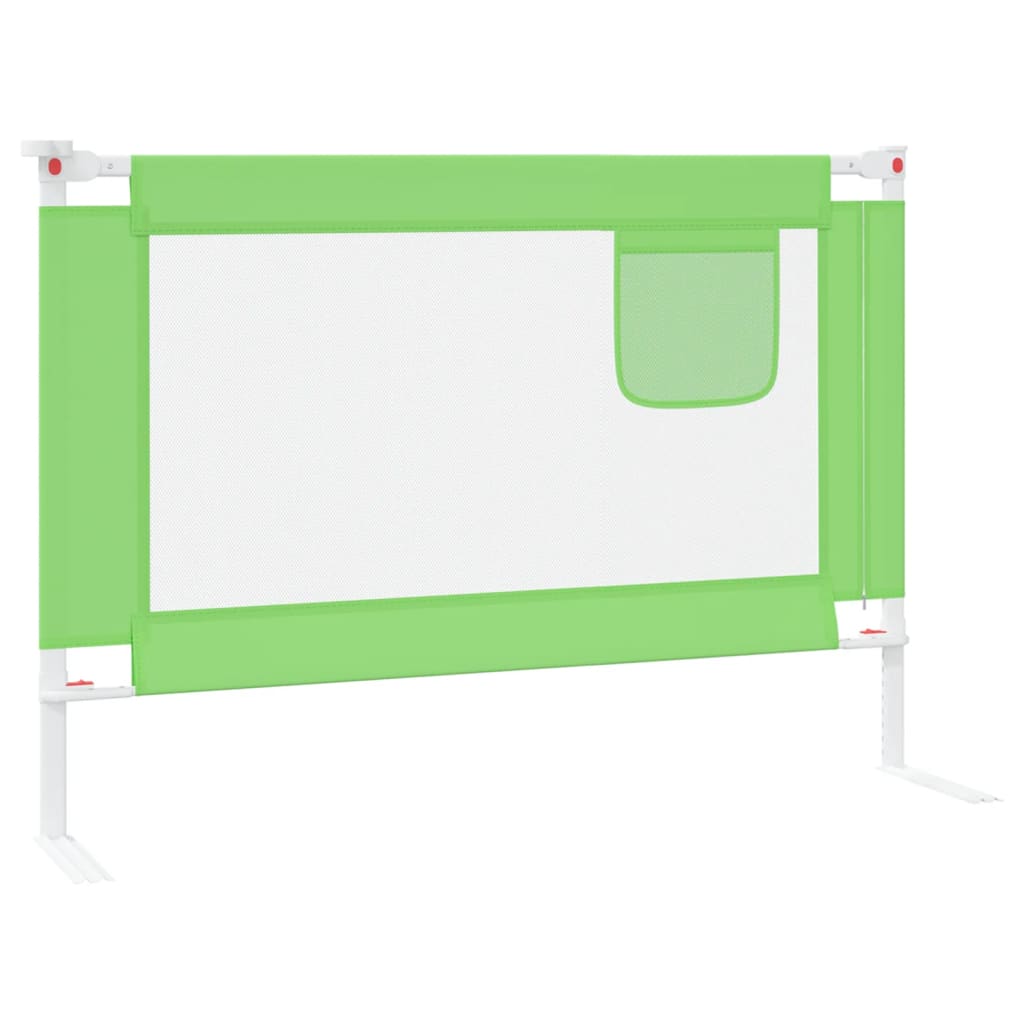 vidaXL Barra de segurança p/ cama infantil tecido 90x25 cm verde