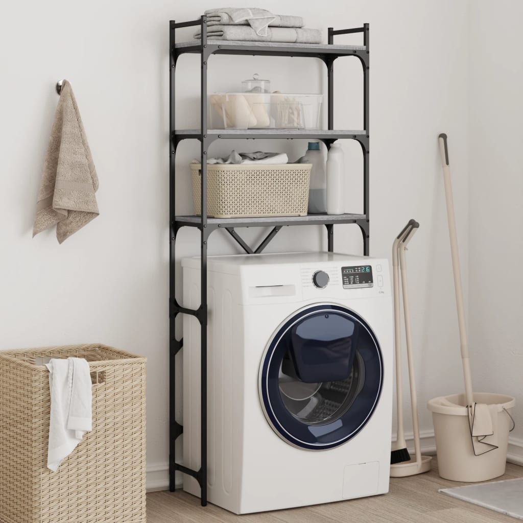 vidaXL Estante p/ máquina de lavar derivados madeira cinzento sonoma