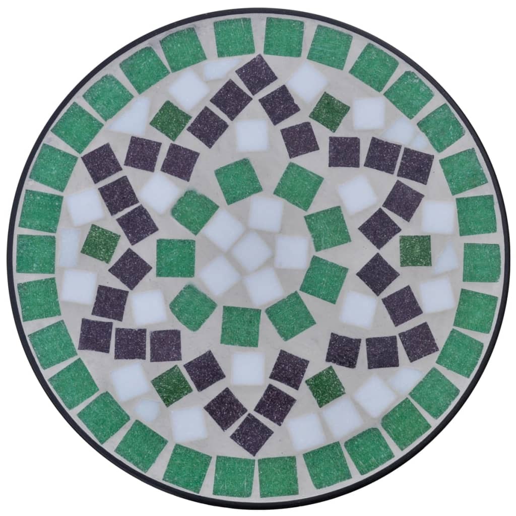 vidaXL Mesa de apoio para plantas em mosaico verde e branco