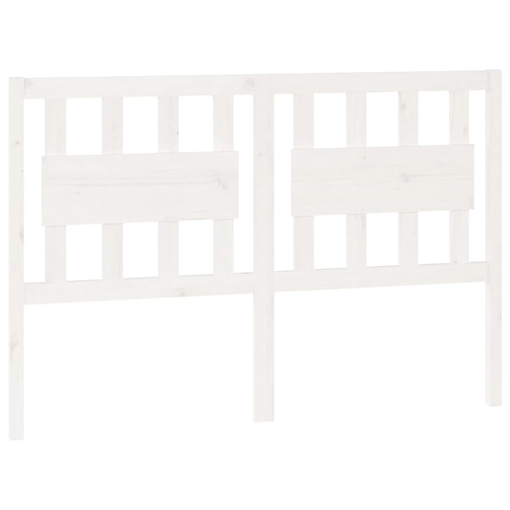 vidaXL Cabeceira de cama 125,5x4x100 cm madeira de pinho maciça branco