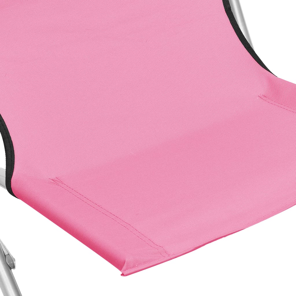 vidaXL Cadeiras de praia dobráveis 2 pcs tecido rosa