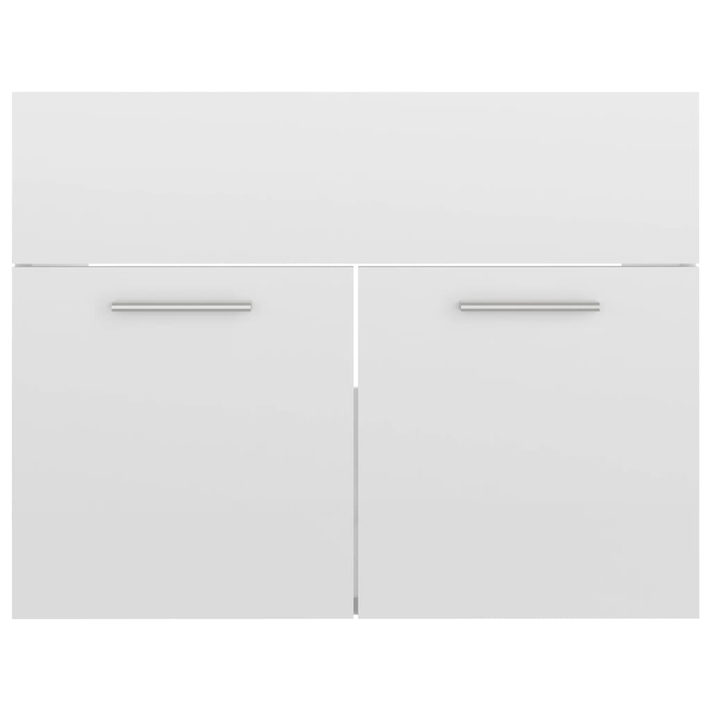 vidaXL Armário lavatório 60x38,5x46 cm contraplacado branco brilhante