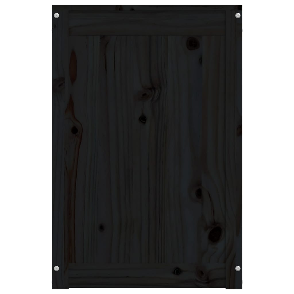 vidaXL Caixa para roupa 44x44x66 cm madeira de pinho maciça preto