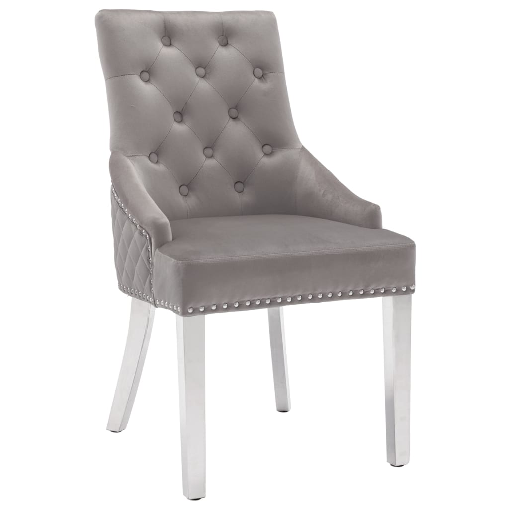 vidaXL Cadeira de jantar veludo cinzento-claro