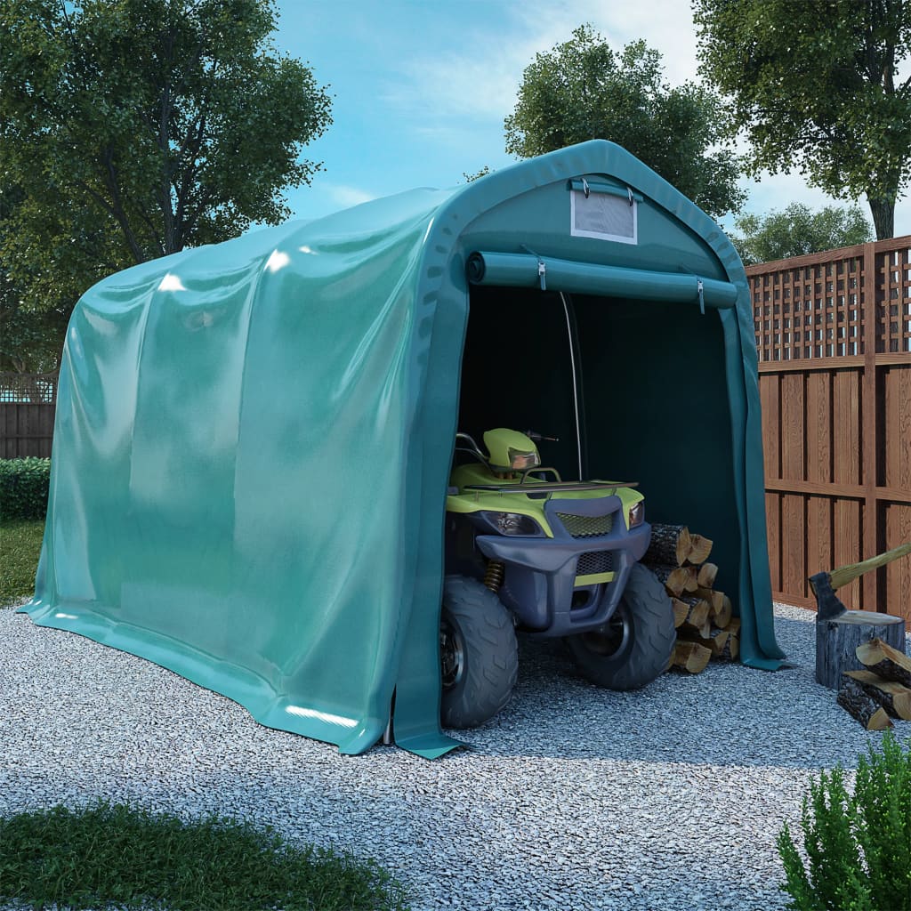 vidaXL Tenda de garagem em PVC 2,4x3,6 m verde