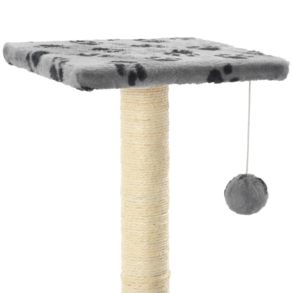 vidaXL Árvore para gatos c/postes arranhadores sisal 65 cm cinzento